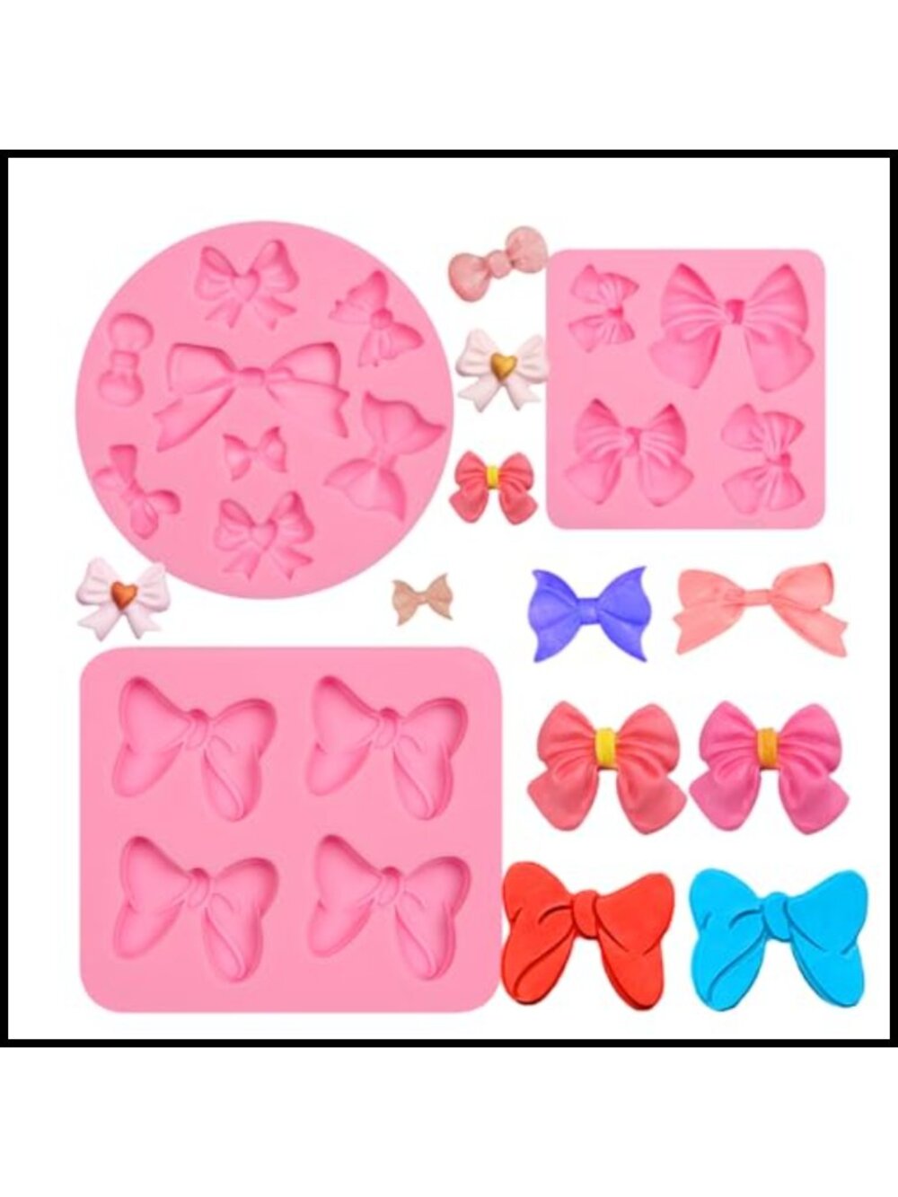 Silicone Bows Fondant Mold 3 Pack Candy Chocolate Cake Decorating Tool